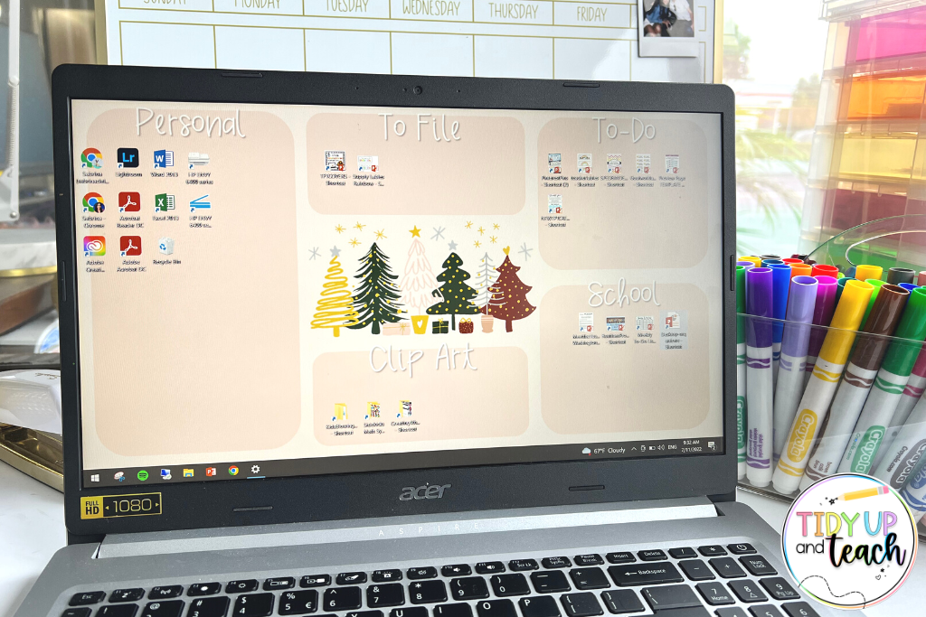 Christmas tree desktop organizer wallpaper background